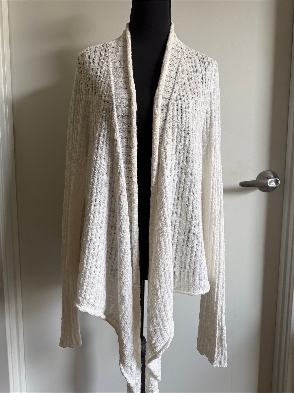 Lucky Brand Cozy Open-Front Knit Cardigan Sweater - Off white (light cream) L